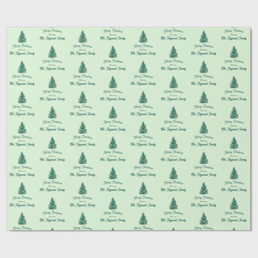 Grüner Weihnachtsbaum Geschenkpapier (Flach)