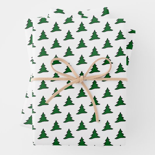 Grüner Weihnachtsbaum Geschenkpapier Set (Beispiel)