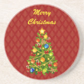 Grüner Weihnachtsbaum Getränkeuntersetzer (Vorne)
