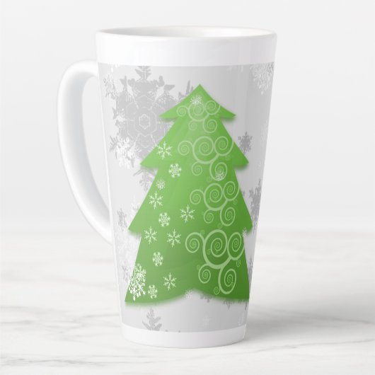 Grüner Weihnachtsbaum Latte Tasse (Linke Ecke)