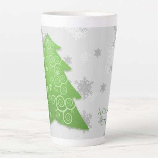 Grüner Weihnachtsbaum Latte Tasse (Vorderseite)