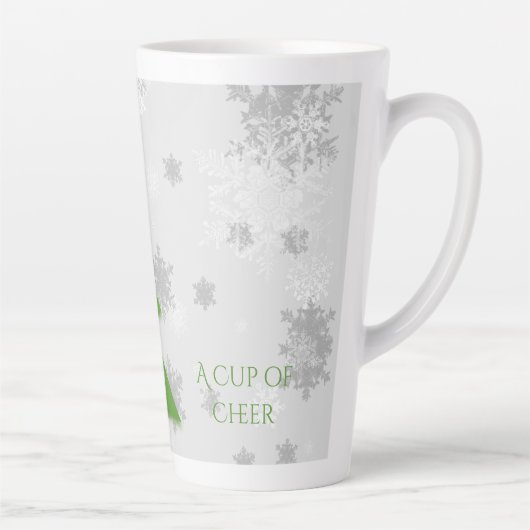 Grüner Weihnachtsbaum Latte Tasse (Rechts)