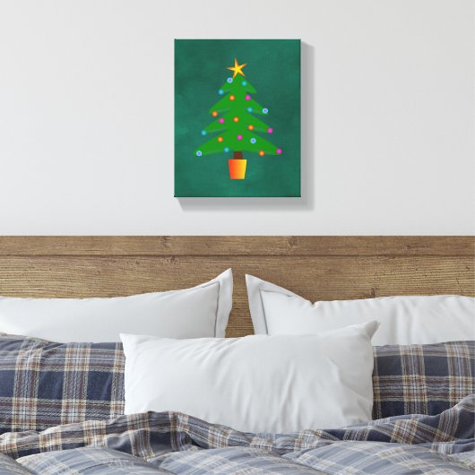 Grüner Weihnachtsbaum Leinwanddruck (Insitu (Schlafzimmer))