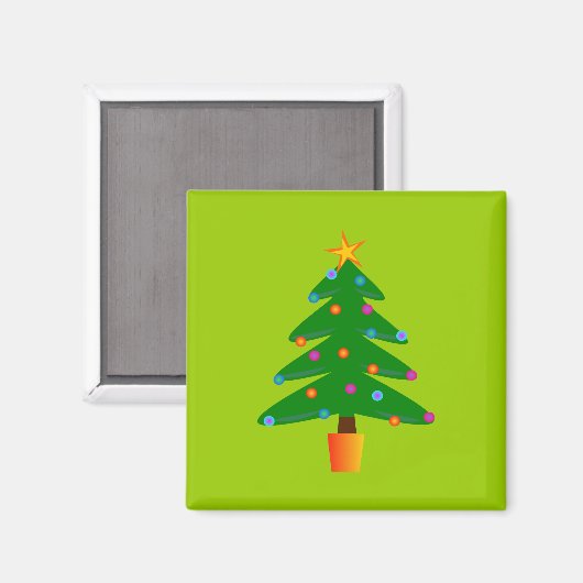 Grüner Weihnachtsbaum Magnet (Vorderseite/Rückseite)