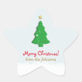 Grüner Weihnachtsbaum Minimalistisch Stern-Aufkleber (Vorderseite)