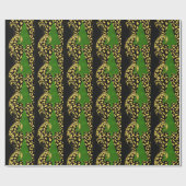 Grüner Weihnachtsbaum mit goldenem Foil und schwar Geschenkpapier (Flach)