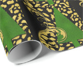 Grüner Weihnachtsbaum mit goldenem Foil und schwar Geschenkpapier (Rolleneckpunkt)