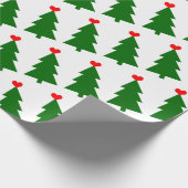 Grüner Weihnachtsbaum mit rotem Herzen einfach Geschenkpapier (Ecke)