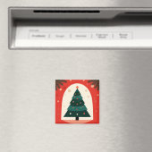 Grüner Weihnachtsbaum mit rotem Urlaub Magnet (In Situ (Geschirrspüler))
