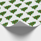 Grüner Weihnachtsbaum mit roten Herzen Geschenkpapier (Ecke)