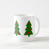 Grüner Weihnachtsbaum mit roten Herzen Kaffeetasse (VorderseiteRechts)