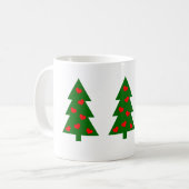 Grüner Weihnachtsbaum mit roten Herzen Kaffeetasse (Vorderseite Links)