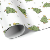 Grüner Weihnachtsbaum mit Stern Geschenkpapier (Rolleneckpunkt)