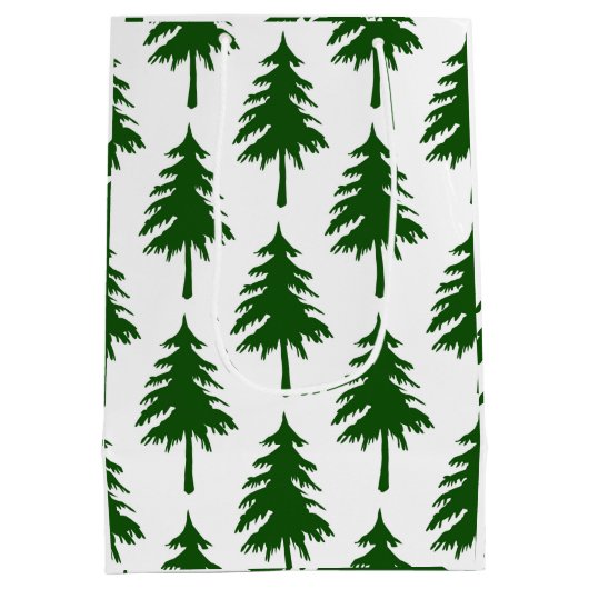 Grüner Weihnachtsbaum Mittlere Geschenktüte (Rückseite)