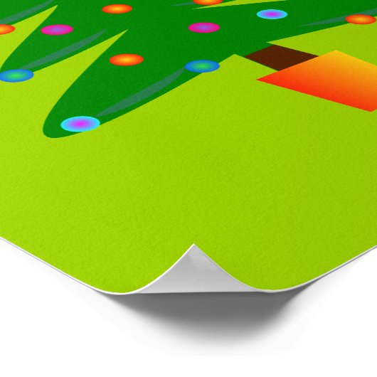 Grüner Weihnachtsbaum Poster (Ecke)