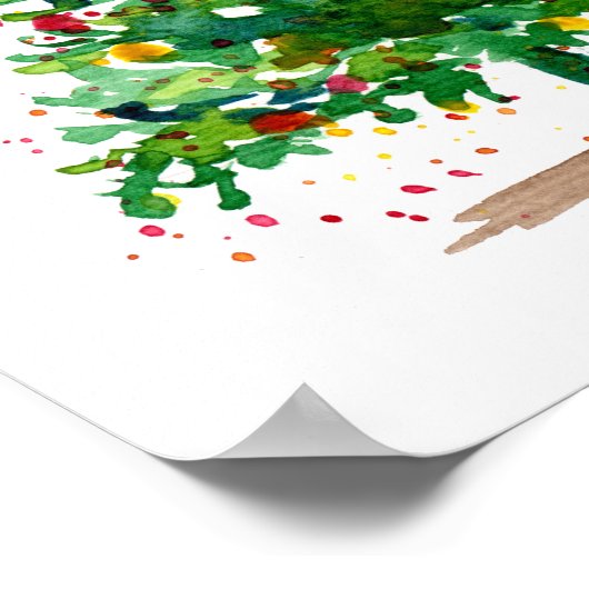 Grüner Weihnachtsbaum Poster (Ecke)