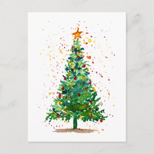 Grüner Weihnachtsbaum Postkarte (Vorderseite)
