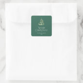 Grüner Weihnachtsbaum Quadratischer Aufkleber (Tasche)