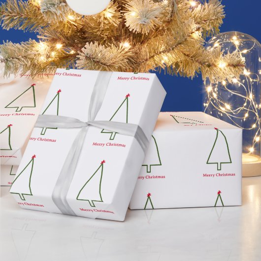 Grüner Weihnachtsbaum Roter Schneeflocken Einfache Geschenkpapier (Feiertage)
