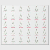 Grüner Weihnachtsbaum Roter Schneeflocken Einfache Geschenkpapier (Flach)