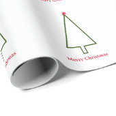 Grüner Weihnachtsbaum Roter Schneeflocken Einfache Geschenkpapier (Rolleneckpunkt)