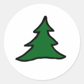 Grüner Weihnachtsbaum Runder Aufkleber (Vorderseite)