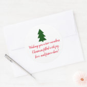 Grüner Weihnachtsbaum Runder Aufkleber (Umschlag)