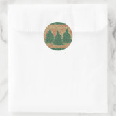 Grüner Weihnachtsbaum Runder Aufkleber (Tasche)