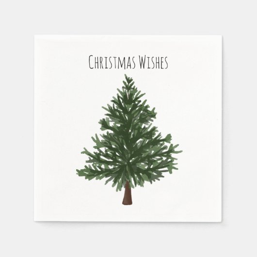 Grüner Weihnachtsbaum Serviette (Vorderseite)