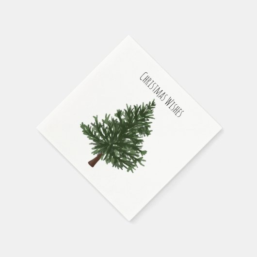 Grüner Weihnachtsbaum Serviette (Ecke)