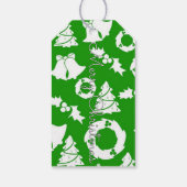 Grüner Weihnachtsbaum und Geschenkmarken Geschenkanhänger (Rückseite)