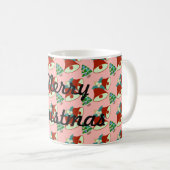 Grüner Weihnachtsbaum und rote und grüne Glocken Kaffeetasse (VorderseiteRechts)