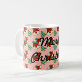 Grüner Weihnachtsbaum und rote und grüne Glocken Kaffeetasse (Vorderseite Links)