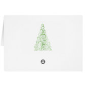 Grüner Weihnachtsbaum und Schneeflocken (Rückseite Horizontal)