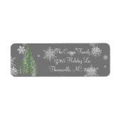 Grüner Weihnachtsbaum und Schneeflocken: (Vorne)