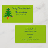 Grüner Weihnachtsbaum Visitenkarte (Vorne/Hinten)