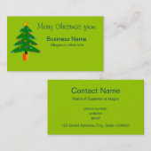 Grüner Weihnachtsbaum Visitenkarte (Vorne/Hinten)