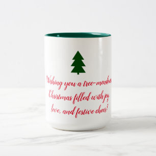 Grüner Weihnachtsbaum Zweifarbige Tasse