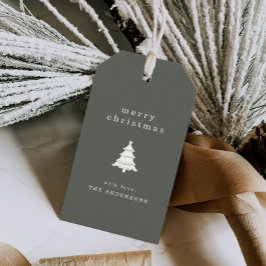 Grüner Weihnachtsfeiertag Geschenkanhänger