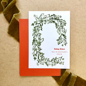 Grüner Weihnachtskranz Feiertagskarte