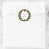 grüner Weihnachtskranz mit roter Lichtzeichenfolge Runder Aufkleber (Tasche)