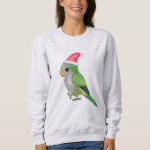 Grüner Weihnachtspapagei Sweatshirt (Vorderseite)