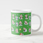 Grüner Weihnachtspinguin-Becher Jumbo-Tasse (Rechts)