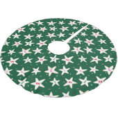 Grüner Weihnachtsstern-Keksteig Skirt Polyester Weihnachtsbaumdecke (Schrägansicht)