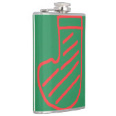 Grüner Weihnachtsstrumpf auf Grün Flachmann (Rechts)