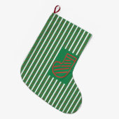 Grüner Weihnachtsstrumpf auf Grün Großer Weihnachtsstrumpf (Vorderansicht (hängend))