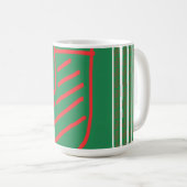 Grüner Weihnachtsstrumpf auf Grün Kaffeetasse (VorderseiteRechts)