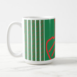 Grüner Weihnachtsstrumpf auf Grün Kaffeetasse