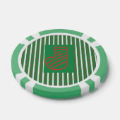 Grüner Weihnachtsstrumpf auf Grün Pokerchips (Einzeln)