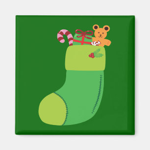 Grüner WeihnachtsStrumpf Magnet